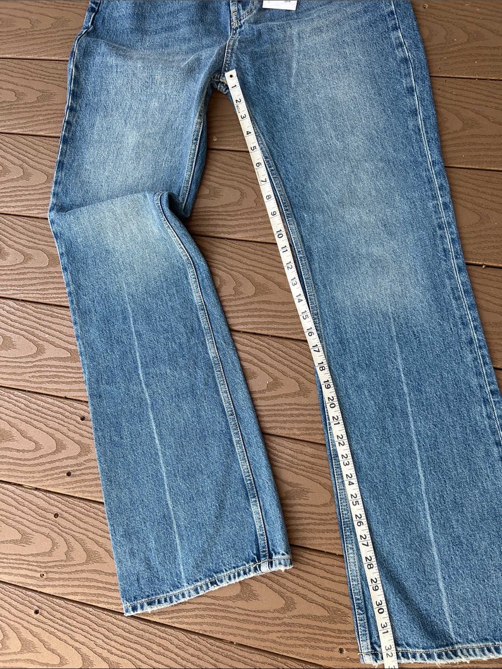 Anine Bing Women's High Rise Straight Leg Jeans - Light Blue Denim. Size: 30 - Picture 6 of 8